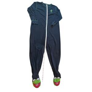 The Muppets One Piece Pajama Kids Black/Green Size Large